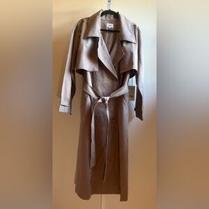 MATE the Label Tencel Twill Trench Coat Sz XS/S Mushroom Brown